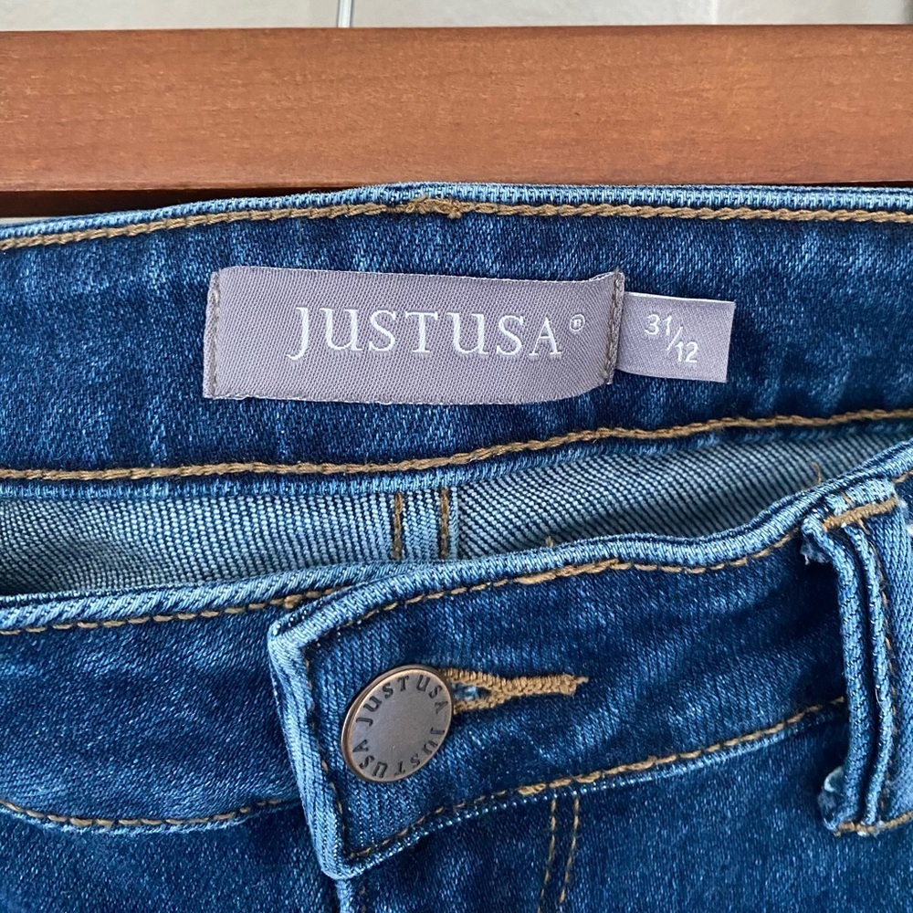 NWOT - Just USA Blue Flare Wide Leg Jeans with Stretch - Size 12 - Picture 6 of 9